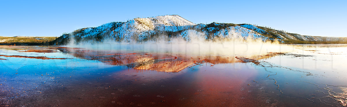 Grand Prismatic Sunset Panorama