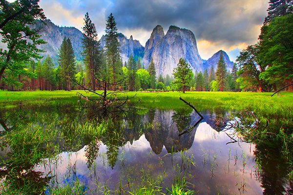 Cathedral Rocks Sunset Reflections